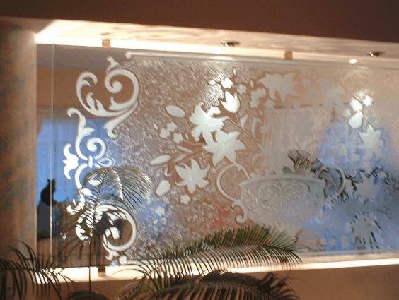 Glass Etched / Sandblasted Glass Panel