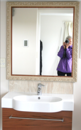 Framed mirror bathroom