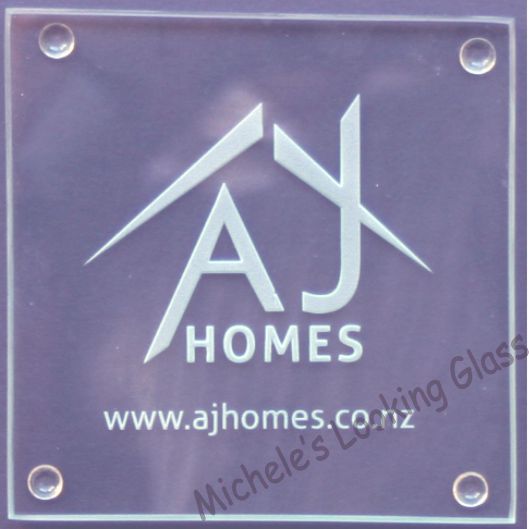 Sandblasted glass coaster