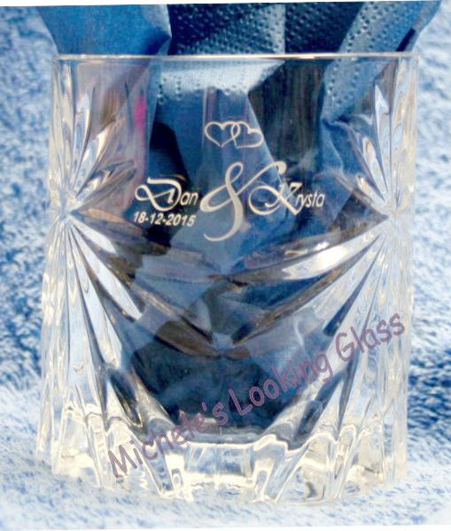 etched whisky tumbler