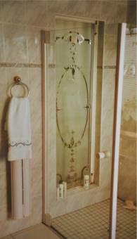 Glass Etched shower door