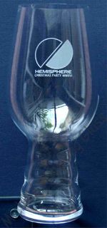 Logo etched onto beerglass