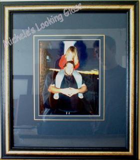 Gold foiling on matboard to echo gold in frame