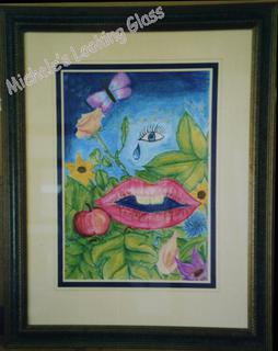Painted panel and ink line on matboard
