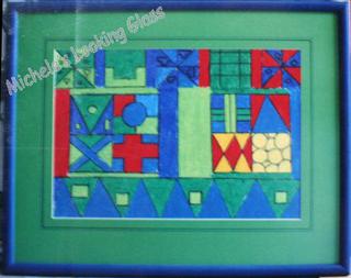 Hand finished frame and two lines on matboard