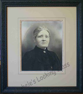Antique portrait on white glass
