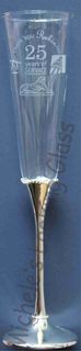 Etched champagne glass