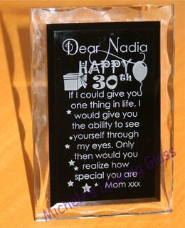 Engraved glass award